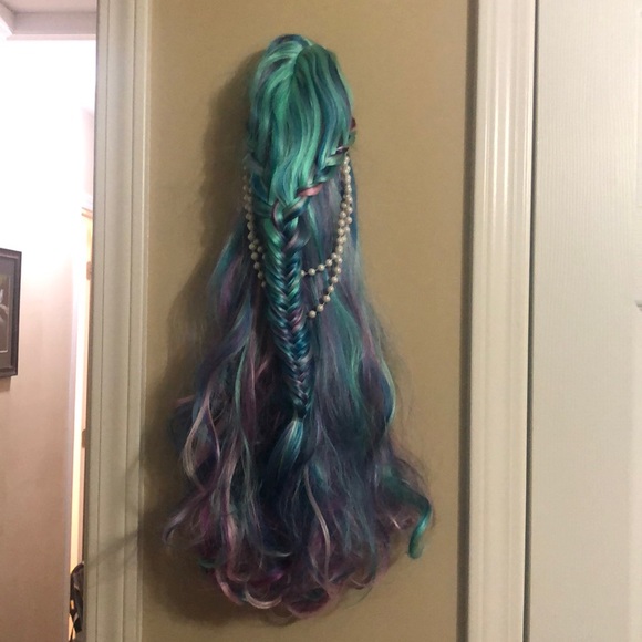 Spirit Accessories - Mermaid Wig with faux pearls. Curly blue, green, and purple wig. Never worn.